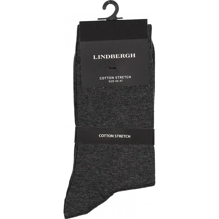 Lindbergh bomuldsstrømper i charcoal mel til herre
