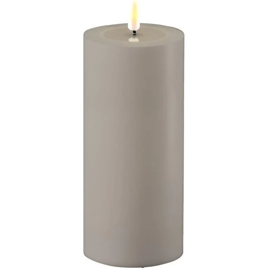 Deluxe Homeart LED bloklys gråt udendørs - 7,5x15 cm