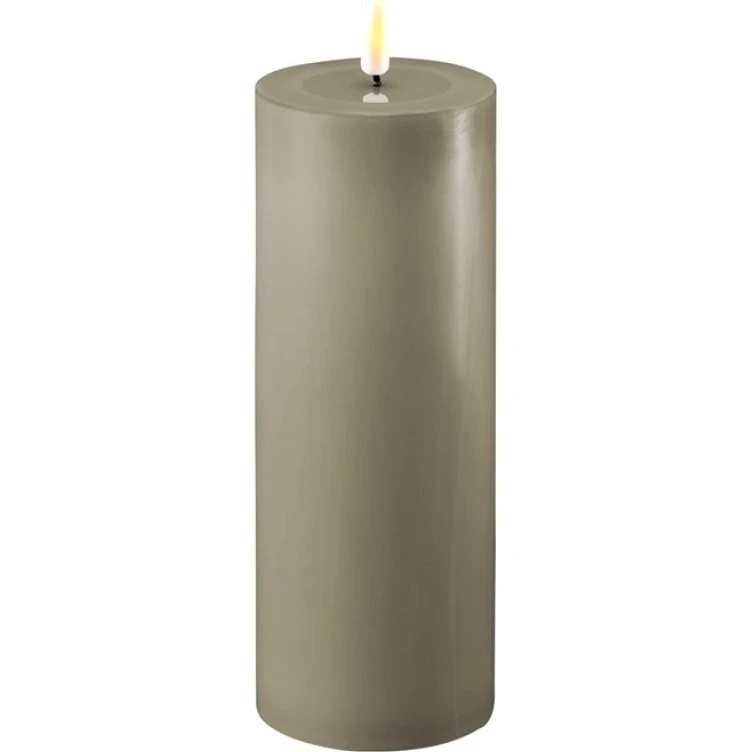 DeluxeHomeart LED-bloklys 7,5x20 cm - Beige med 3D Real Flame