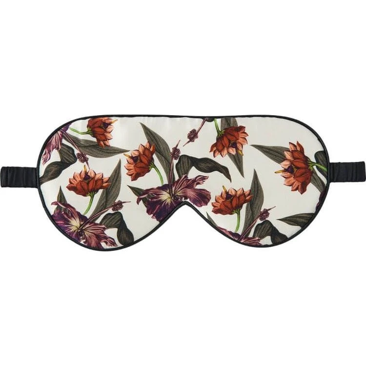 Fan Palm Cream Hibiscus Sovemaske i 100% Mulberry Silke