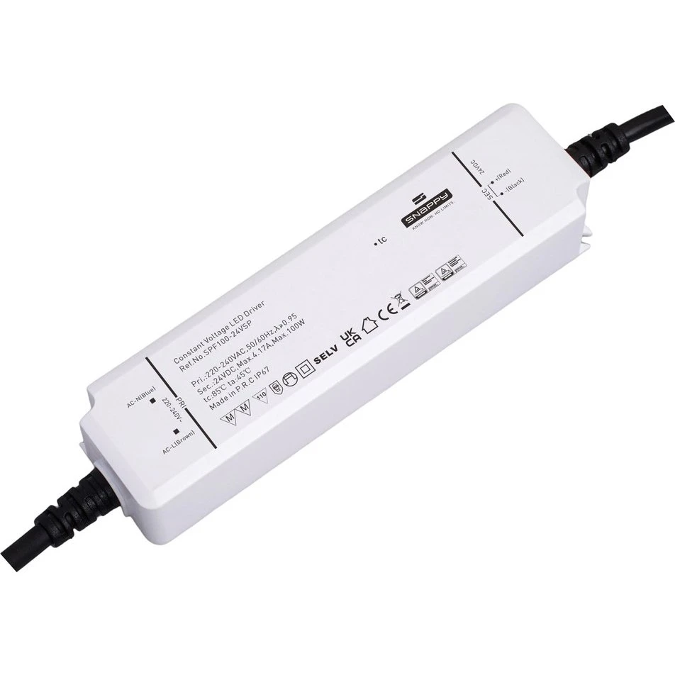 Snappy 100W 24V DC Strømforsyning - IP67 Vandtæt (4.16A)