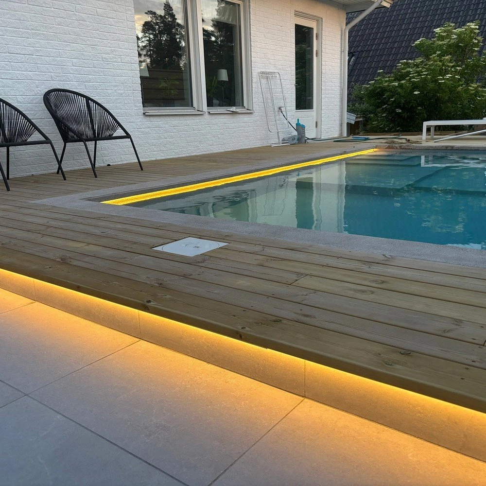 15m LED Pool Strip 24V IP68 Varm Hvid 7,5W/m 120 LED/m