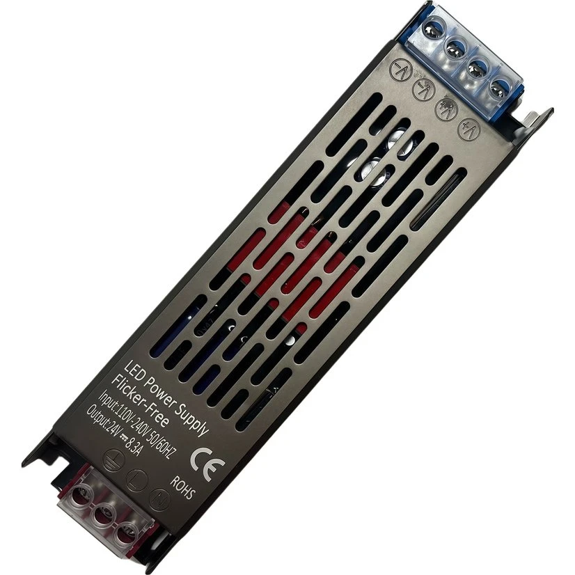 200W Strømforsyning 24V DC 8.3A IP20 Flicker Free