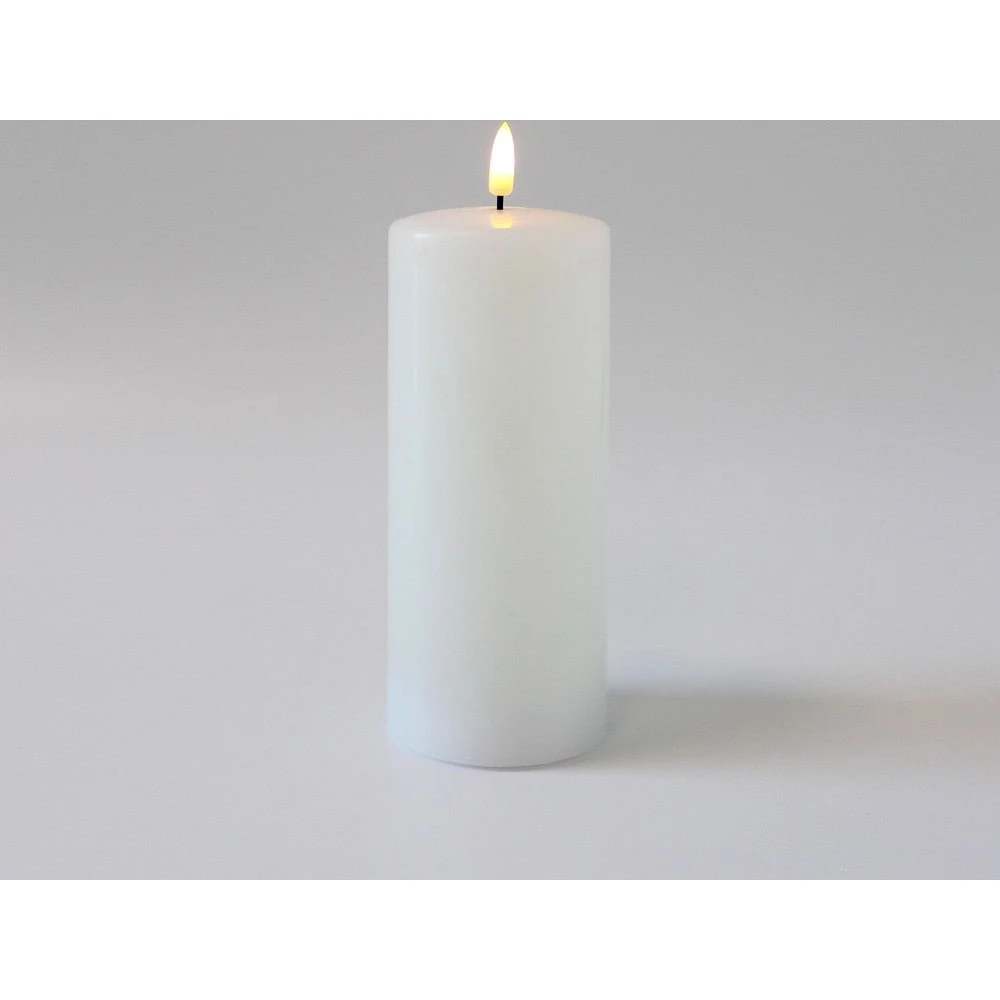 LED Bloklys med smelte-look og flammeeffekt, 17,5 cm, inkl. fjernbetj.