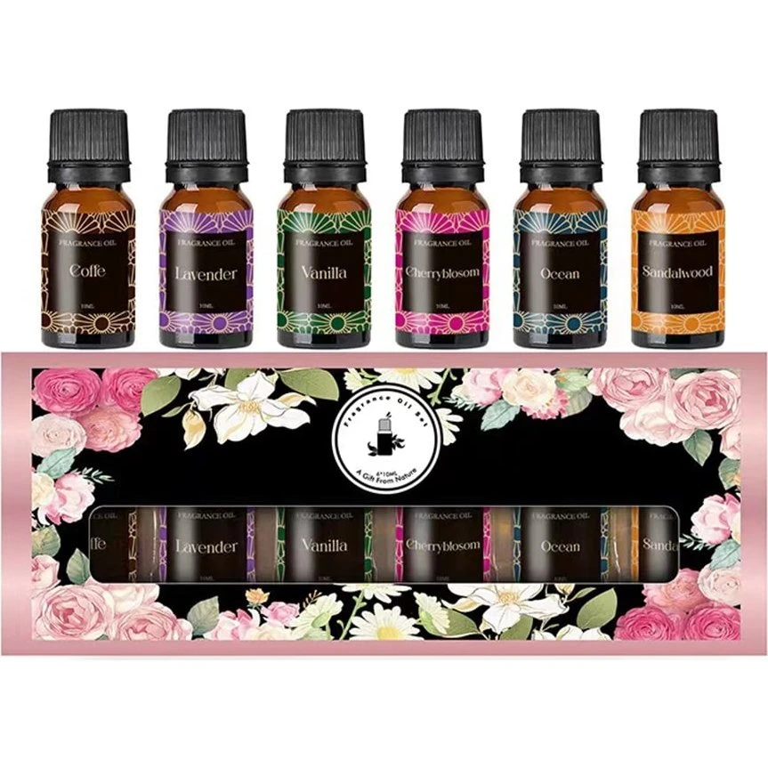 Indho Æteriske olier – Sæt med 6 naturlige dufte (6 x 10 ml)