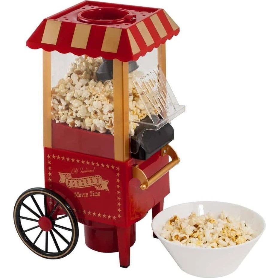 Retro Popcorn Maskine m/hjul - Sund popcorn uden olie