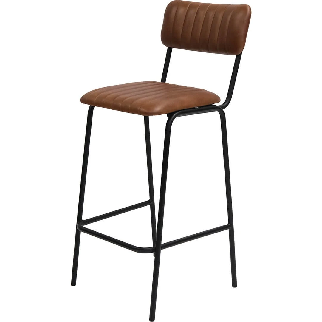 Trademark Living Diner barstol med quiltet lædersæde (2 stk.)