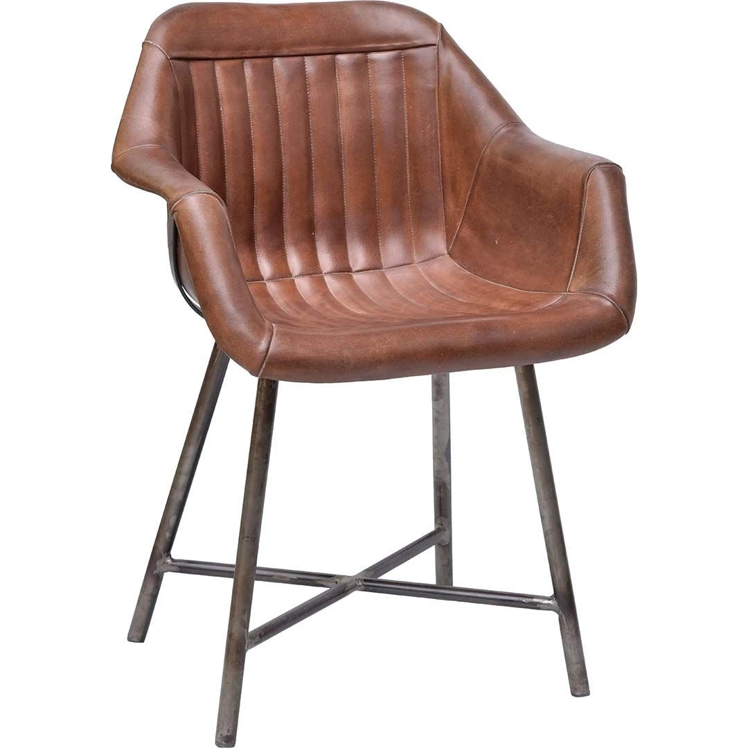Trademark Living Icon Loungestol i læder med armlæn