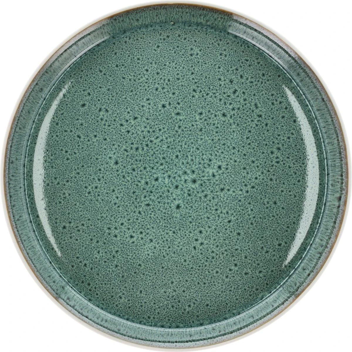 Bitz Gastro middagstallerken 27 cm - Hvid/Grøn stentøj
