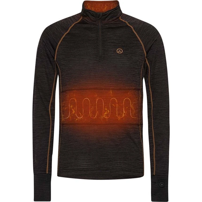 Happyhot Yukon Half-Zip Varmt Varmeundertøj til Herre - Sort