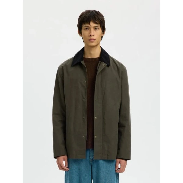 Slhwalter Waxed Cotton 2.0 Jkt Noos - Antracit/Sort Jakke