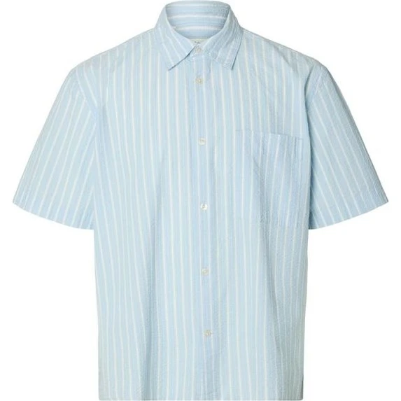 SLHRLXSTUART Seersucker SS Shirt