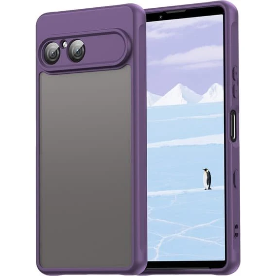 Sony Xperia 10 VII Etui - Lilla, Frostet & Faldsikret