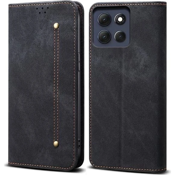 Motorola Moto G86 Flip Etui - Sort Denim