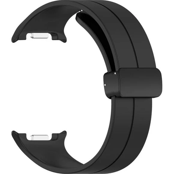 Samsung Galaxy Watch8/Ultra Silikonearmbånd med foldespænde - Sort