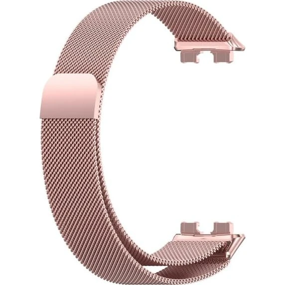 Huawei Band 10 Magnetisk Milanese Rem i Rustfrit Stål - Lyserød