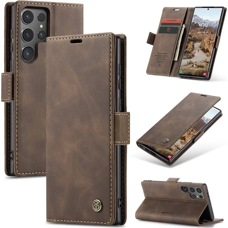 CaseMe Samsung Galaxy S25 Ultra Smooth Etui - Kaffe