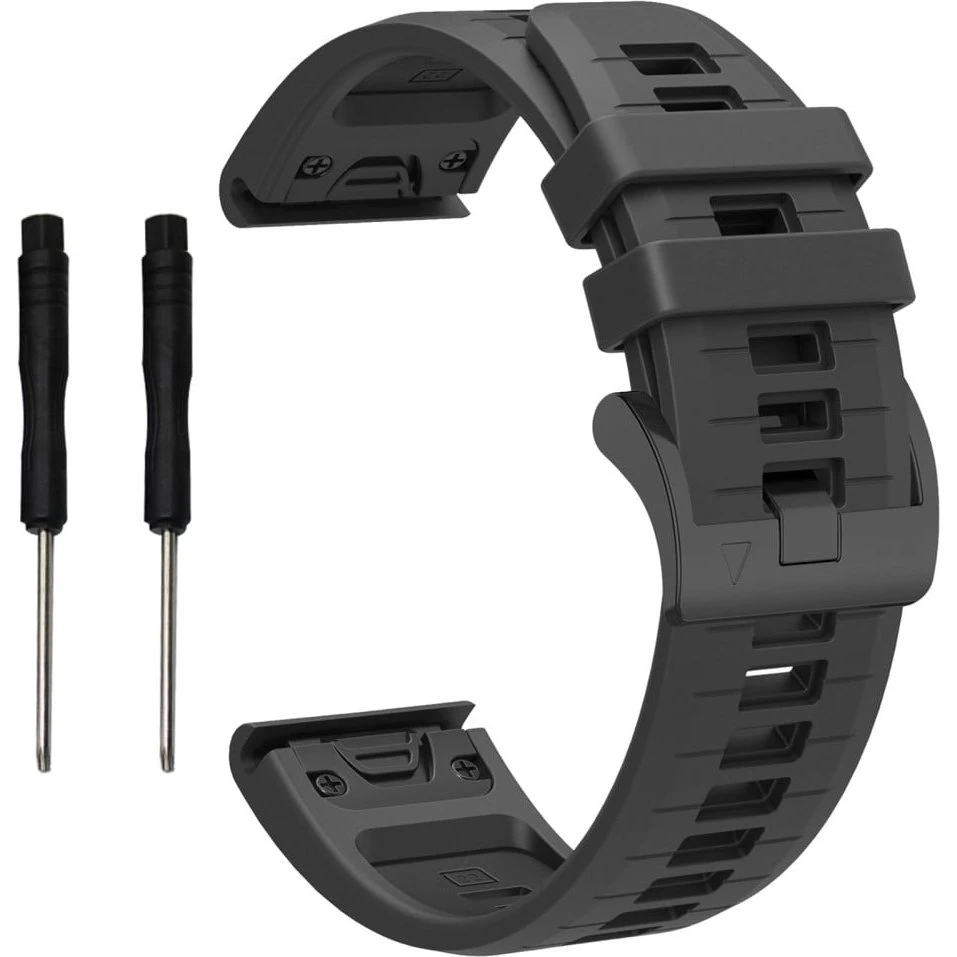 Garmin Fenix 8 / Enduro 3 / Fenix 7X Silikone Rem - Mørkegrå 26mm