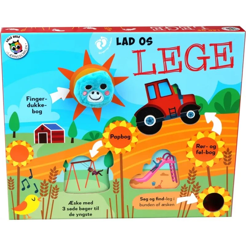 Gaveæske 'Lad os lege' – 3 børnebøger med dukke