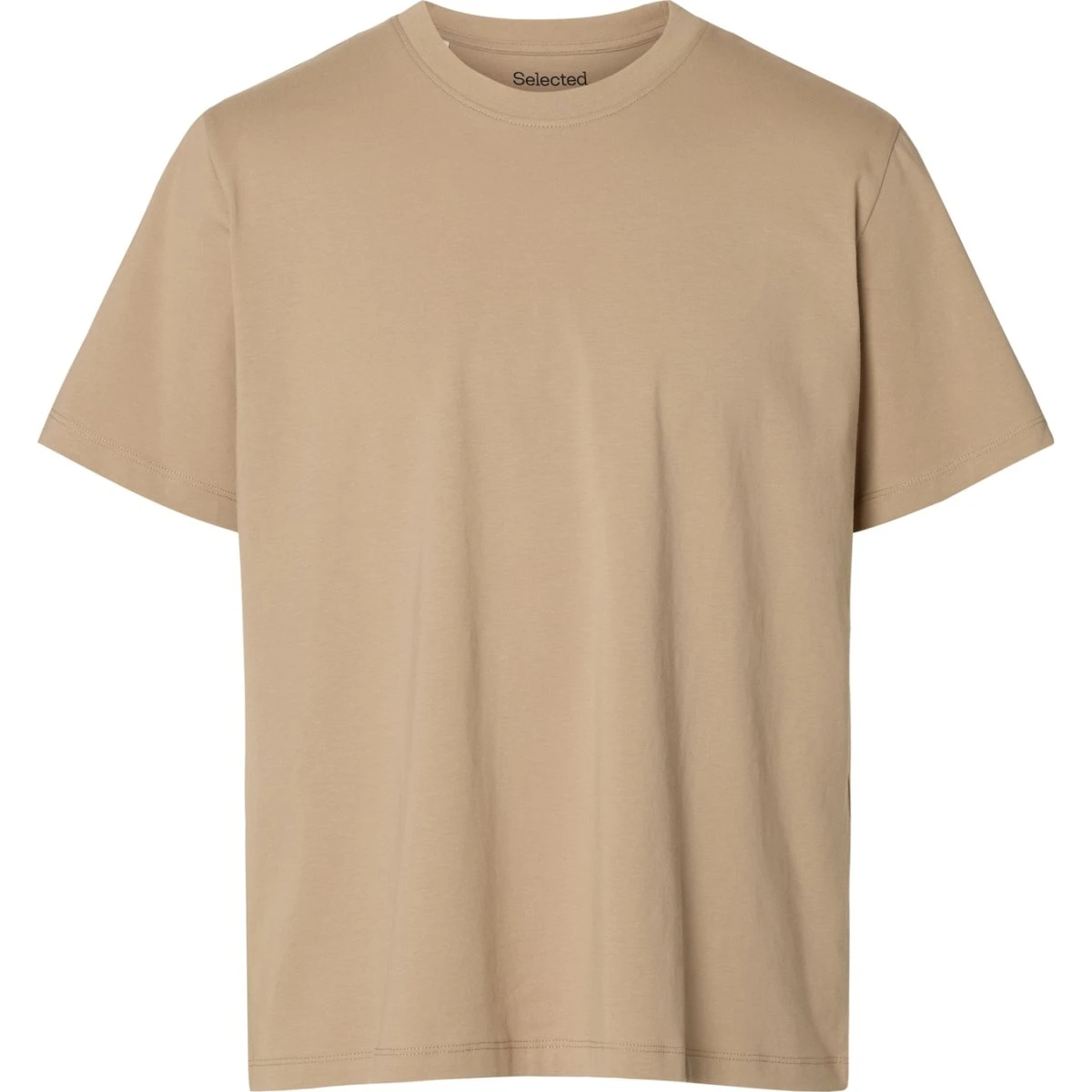 SELECTED Aspen Beige T-shirt med kviltede detaljer
