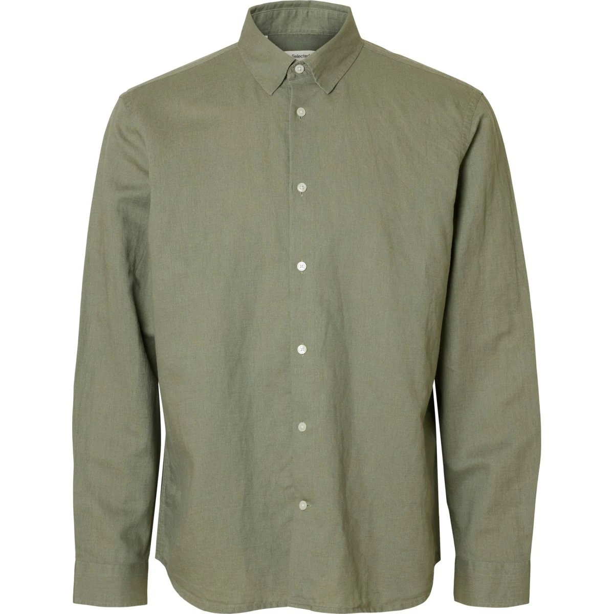 SELECTED Skjorte SLHCLAY i linned - Khaki