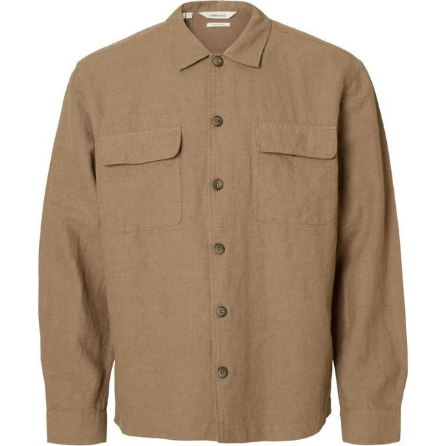 SLH-LEROY Linen Blend Overshirt LS