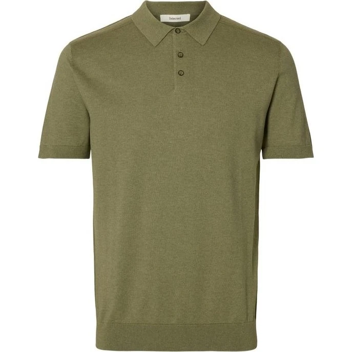 Selected SLHBERG SS KNIT POLO NOOS Strikket Polo