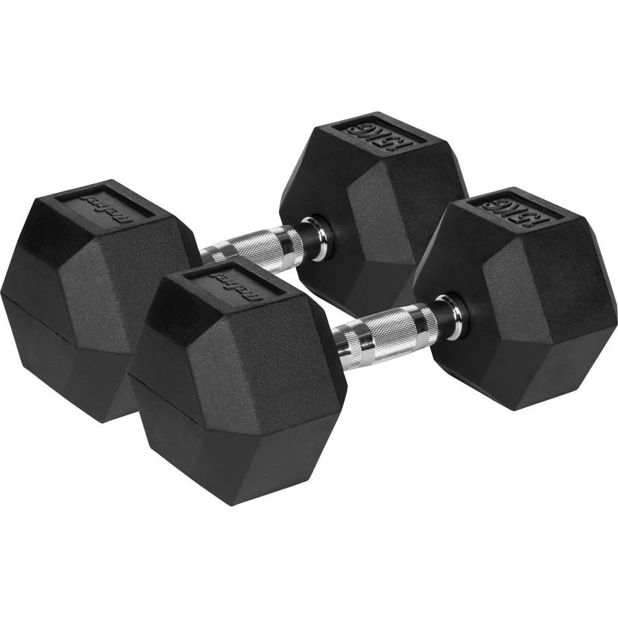Rebel Active Håndvægte i gummibelagt støbejern, 2 x 15 kg