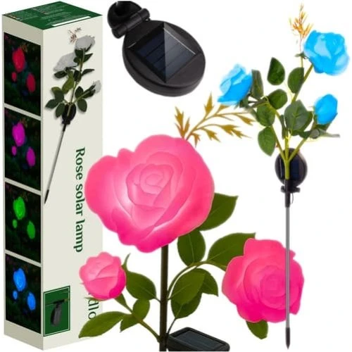 GARDLOV Havelampe Rose - Solcelle med 3 LED-blomster