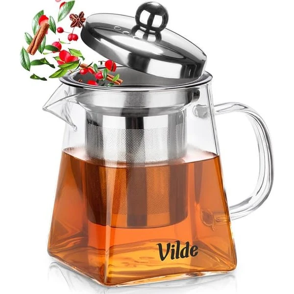 Varmebestandig glastekande med infuser, 330 ml