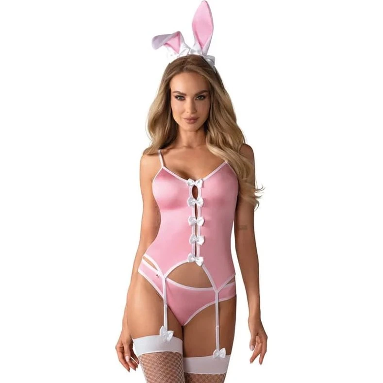 Obsessive Bunny Suit 4-delers kostume i pink