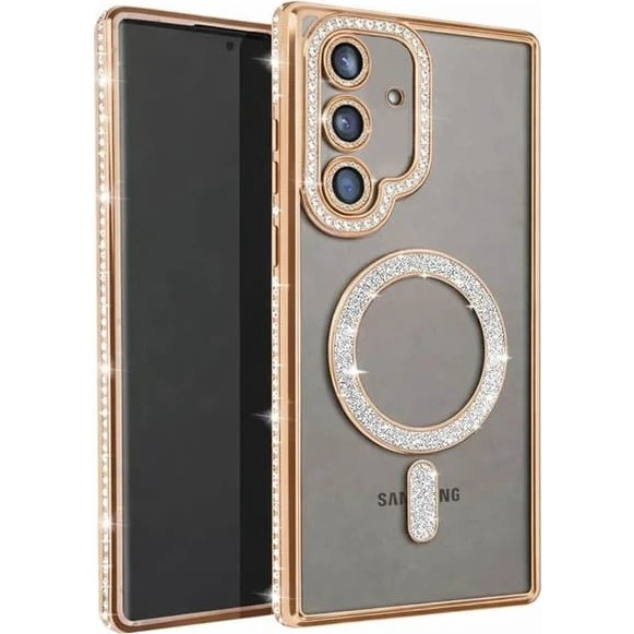 Diamond Bling MagSafe cover til Samsung Galaxy S26 Plus - Gold