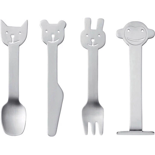 Gense Animal Friends børnebestik 4 dele, mat 18/8 stål