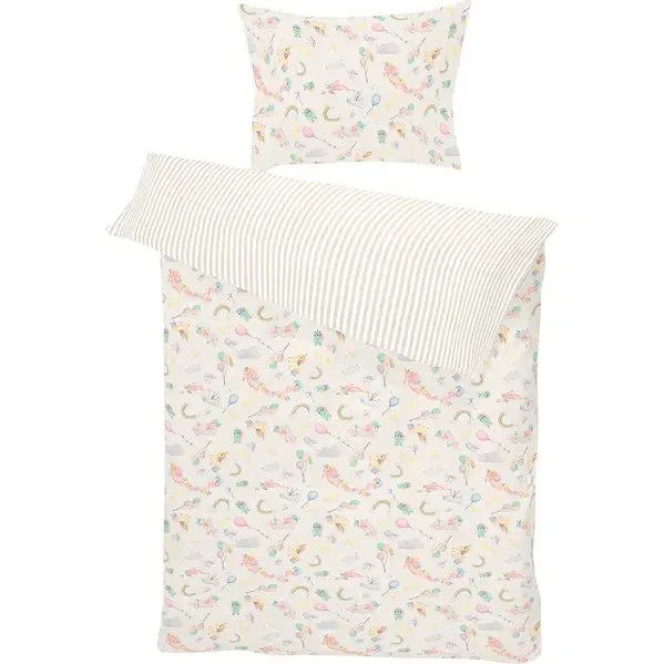 All By Voss Junior sengetøj Unicorn Rose/Beige 100x140 cm