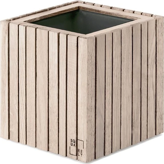 Squarely Copenhagen GrowON plantekasse i naturlig eg, 22x22 cm