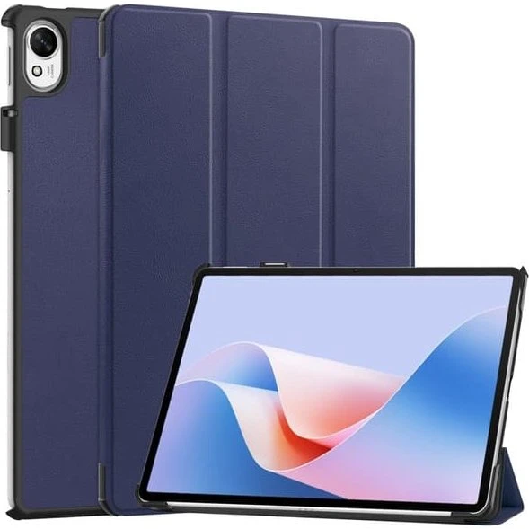 Huawei MatePad 11.5 S Case - Blåt Vegansk Læder med Tri-Fold Stand