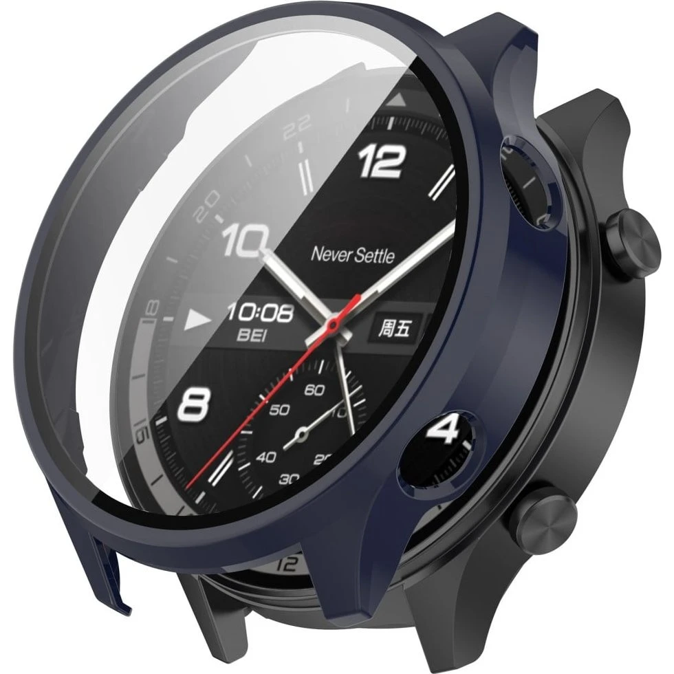 OnePlus Watch 2R Cover med Tempered Glass - Dark Blue