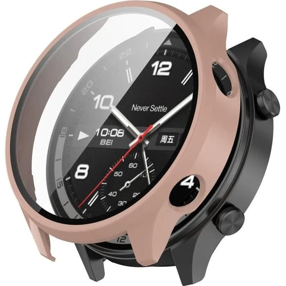 OnePlus Watch 2R / Watch 2 Cover med hærdet glas - Pink
