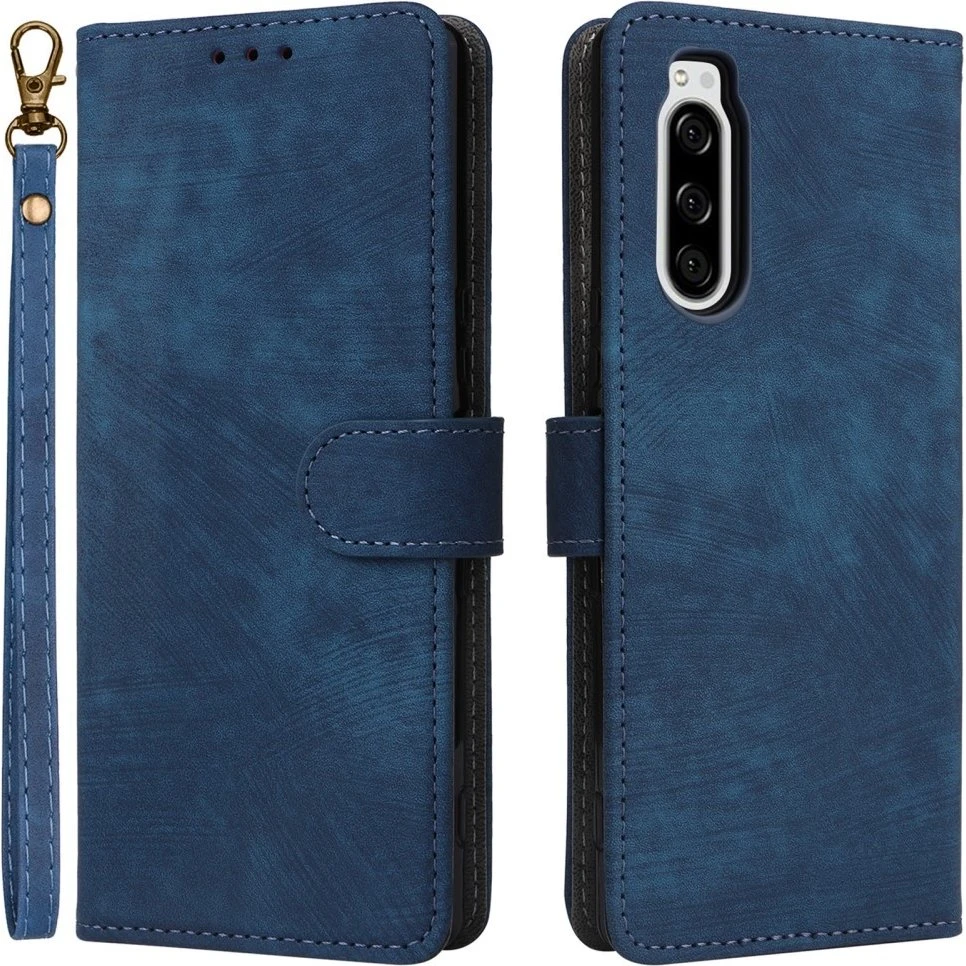 Sony Xperia 5 Wallet-mobiltaske med RFID-beskyttelse - Blå
