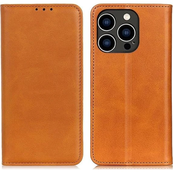 iPhone 16 Pro Max læderetui med pung - Brun