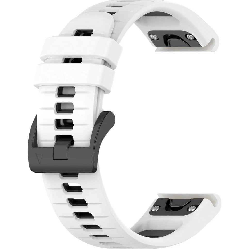 Garmin Fenix 7S / 7S Pro Silikone Sportrem 20mm - Hvid/Sort