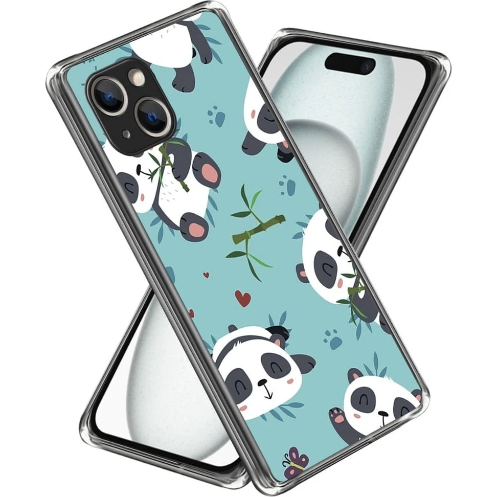 Deco iPhone 15 cover - Søde Pandaer