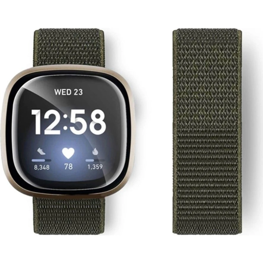 Fitbit Sense / Versa 3 Nylonrem - Militærgrøn