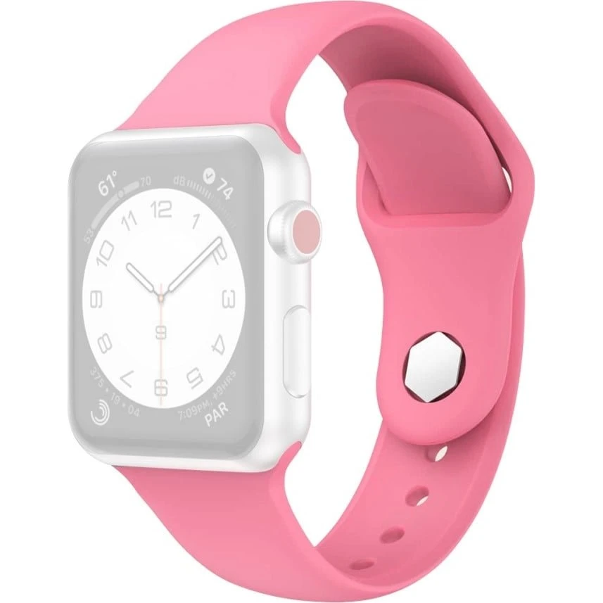 Apple Watch Series 8 Silikonerem (45 mm) med sekskantet knop - Lyserød