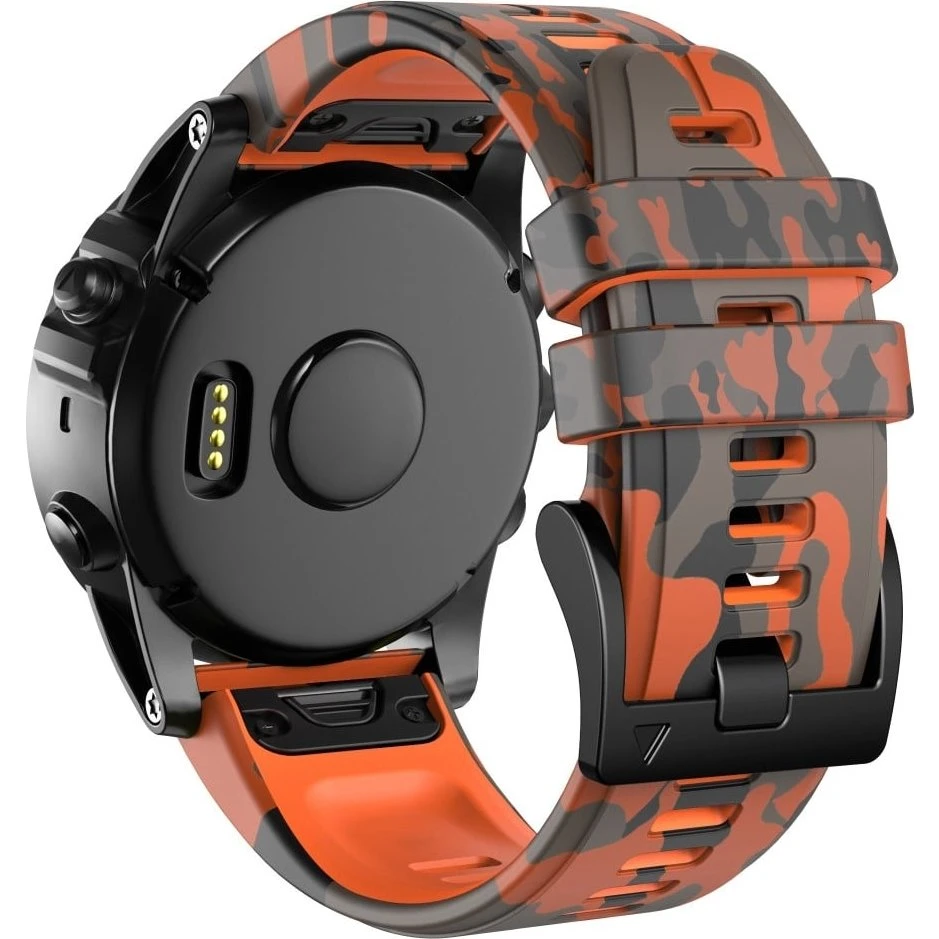 Garmin 26 mm Silikoneurrem - Camouflage Orange