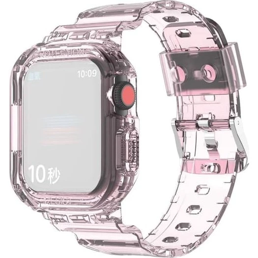Apple Watch Series 8 (45 mm) rem med cover - Gennemsigtig Pink