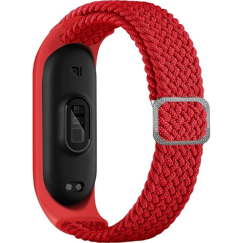 Xiaomi Mi Band 7/6/5 elastisk nylon-urrem - Rød