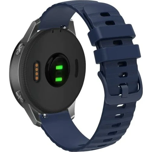 Garmin 18 mm silikonerem i bølgekornstil - Marine Blå