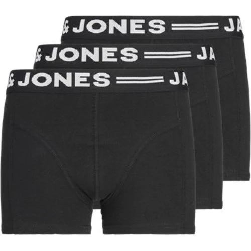 JACK & JONES 3-pak boxershorts til drenge - sort med hvid tekst