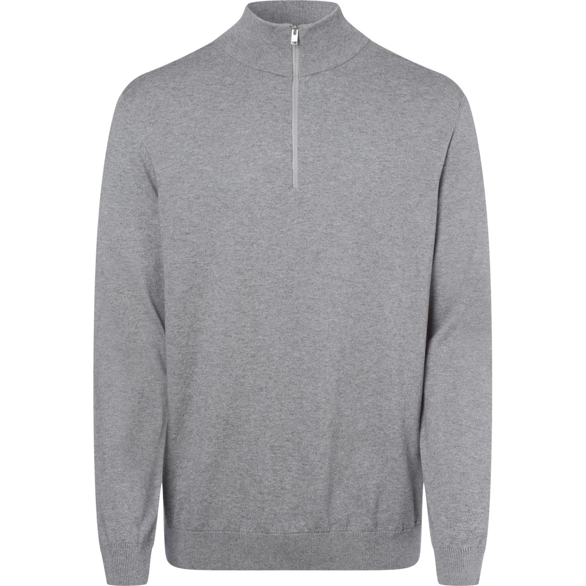 SELECTED Pullover 'Berg' grå-meleret halvlynslås